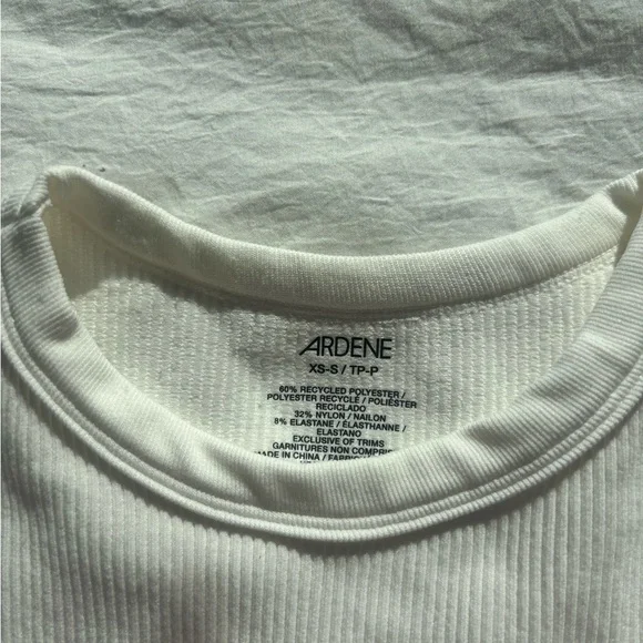 Ardene Cream Ribbed Tee - Picture 2 of 3